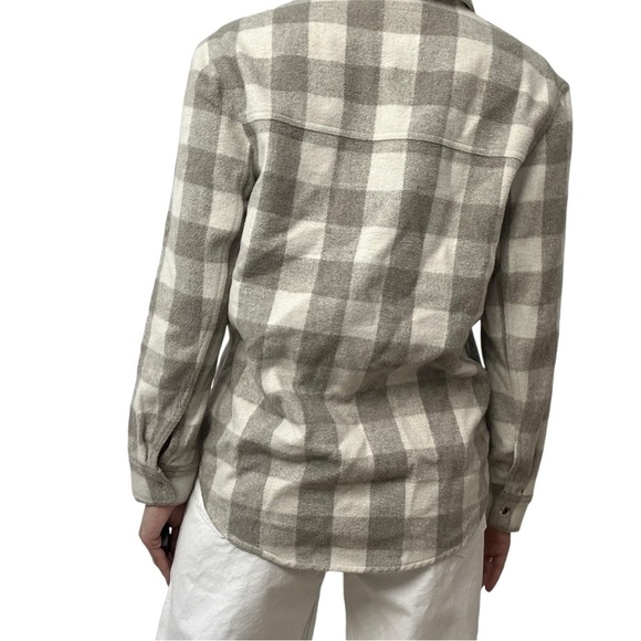 Rails Shacket Button Up Flannel Gray White Wool Fall Winter Grunge Size Small - Picture 2 of 6
